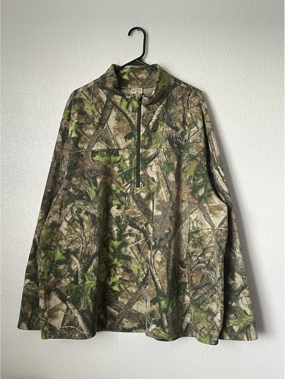 RedHead TrueTimber HTC Green Camo Fleece QuarterZip Pullover Hunting Men’s 3XL